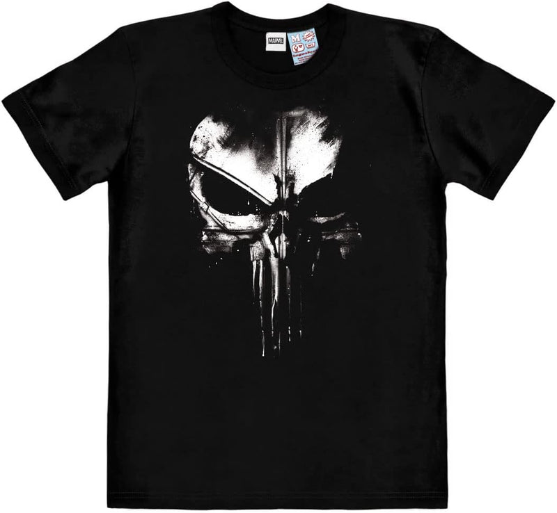 Logoshirt® Marvel Comics I Punisher Logo I Techno Skull I T-Shirt Print I Damen & Herren I kurzärmli