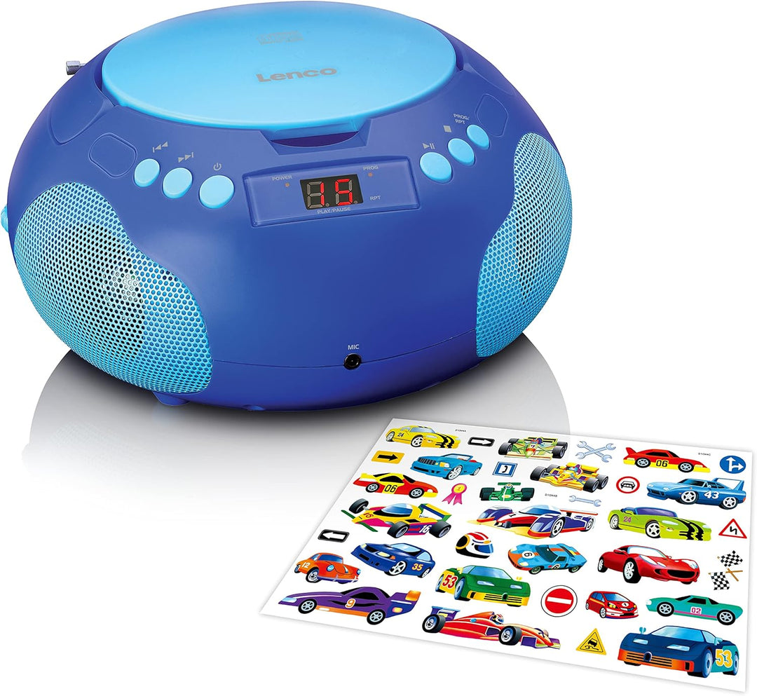 Lenco SCD-620 Kinder CD-Player - CD-Radio - mit Mikrofon - Karaoke Player - Titelspeicher - FM Empfä