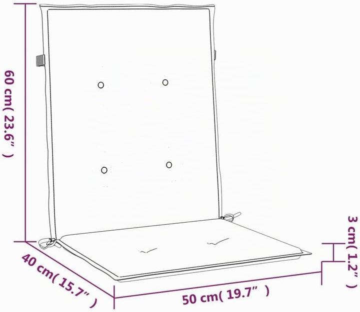 vidaXL Gartenstuhlauflagen 4 STK., Niedriglehner Auflagen für Gartenstühle, Stuhlauflage Stuhlkissen