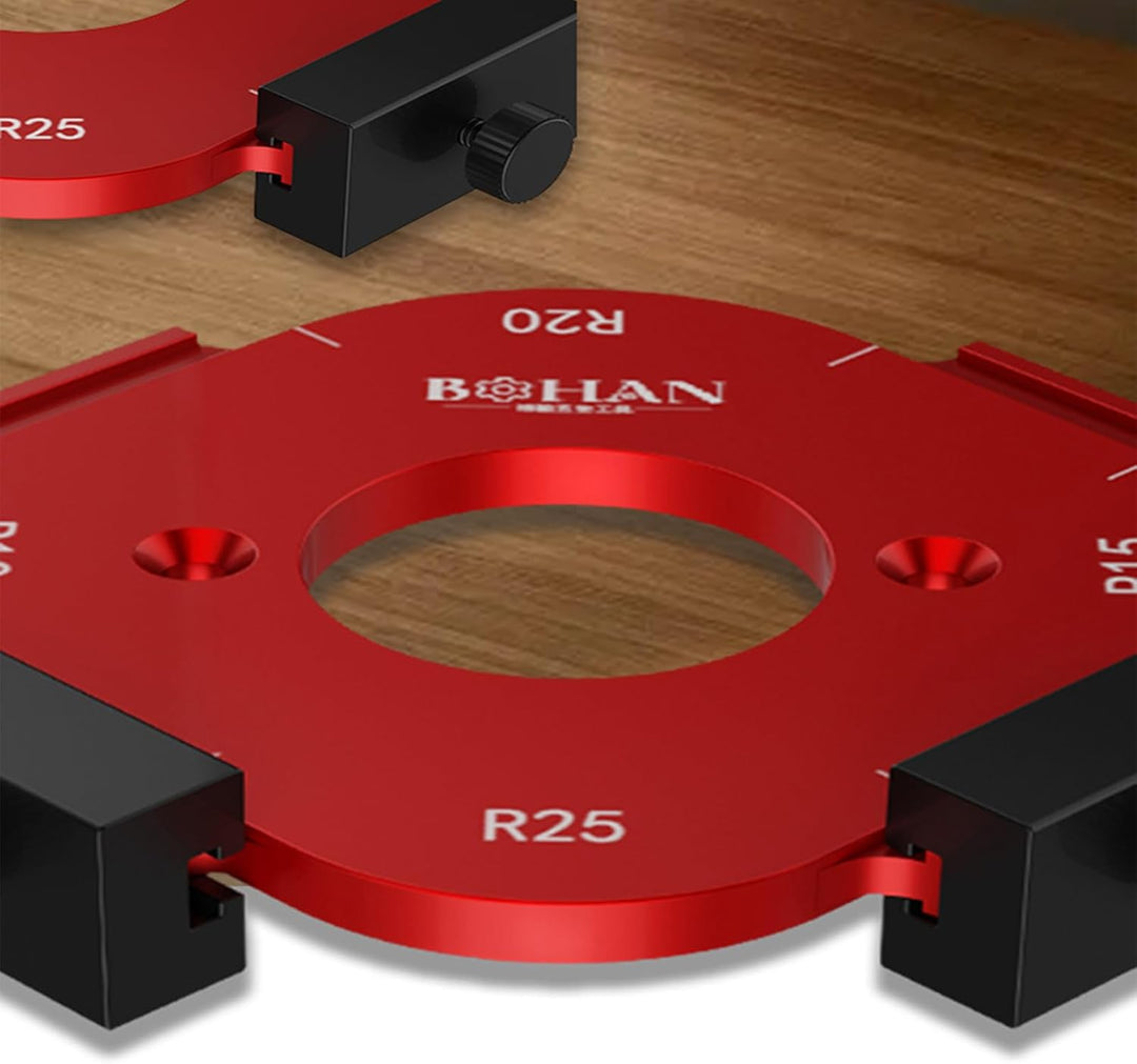 Eckradius-Frässchablonen, Aluminiumlegierung Radius Jig Router Templates, R10 R15 R20 R25 Radius Jig