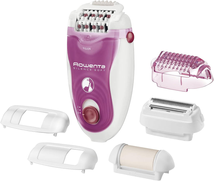 Rowenta EP5660 Epilierer Silence Soft 5 Zubehöraufsätze Rosa / Weiss, Rosa / Weiss