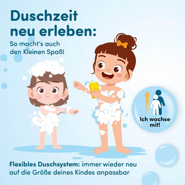 fredis Kinder-Dusche Motiv 'Wal' | Spielerische Wasserabenteuer für Kinder, Montage ohne Bohren, Mot