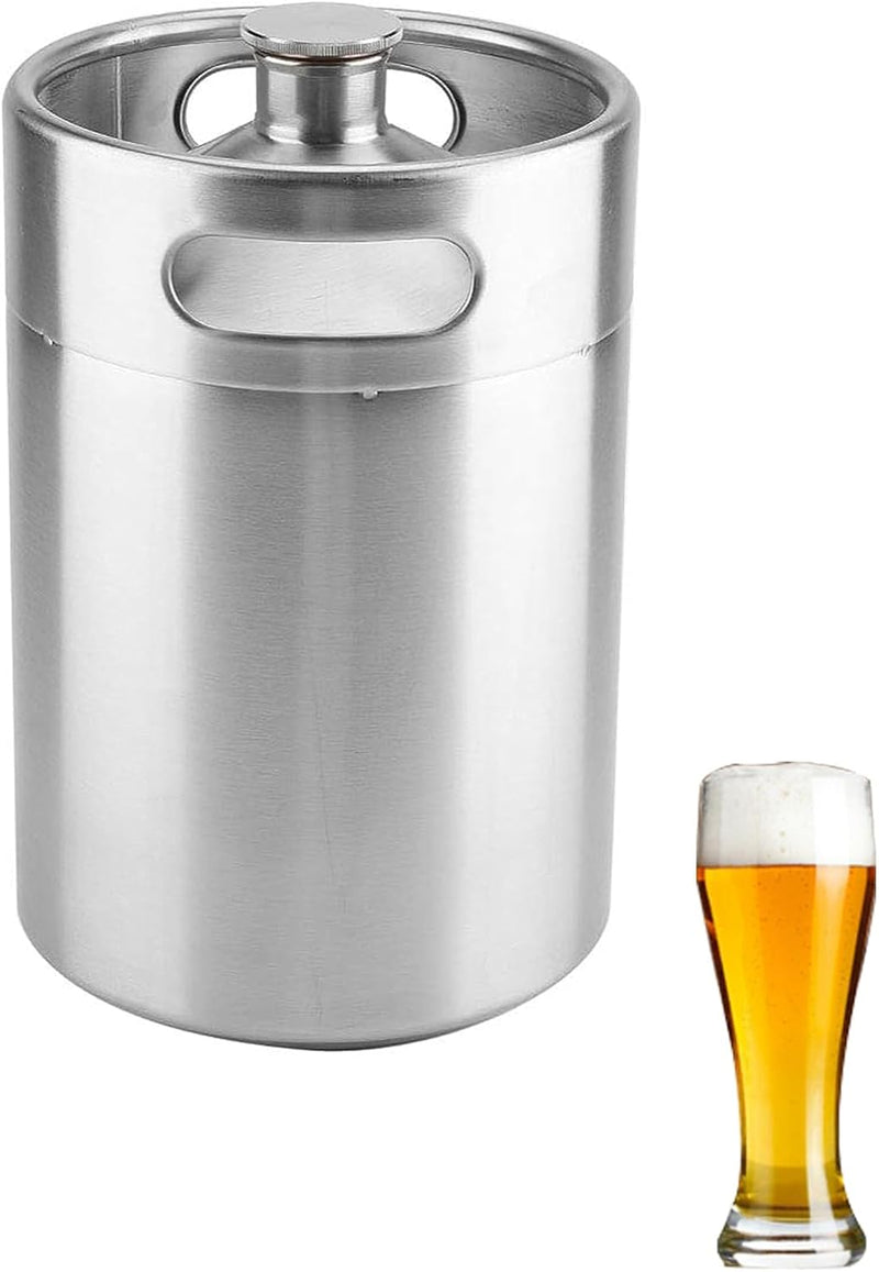 Mini-Bierfass, Mini-Bierfass aus Edelstahl mit spiralförmigem Deckel(5L), 5L