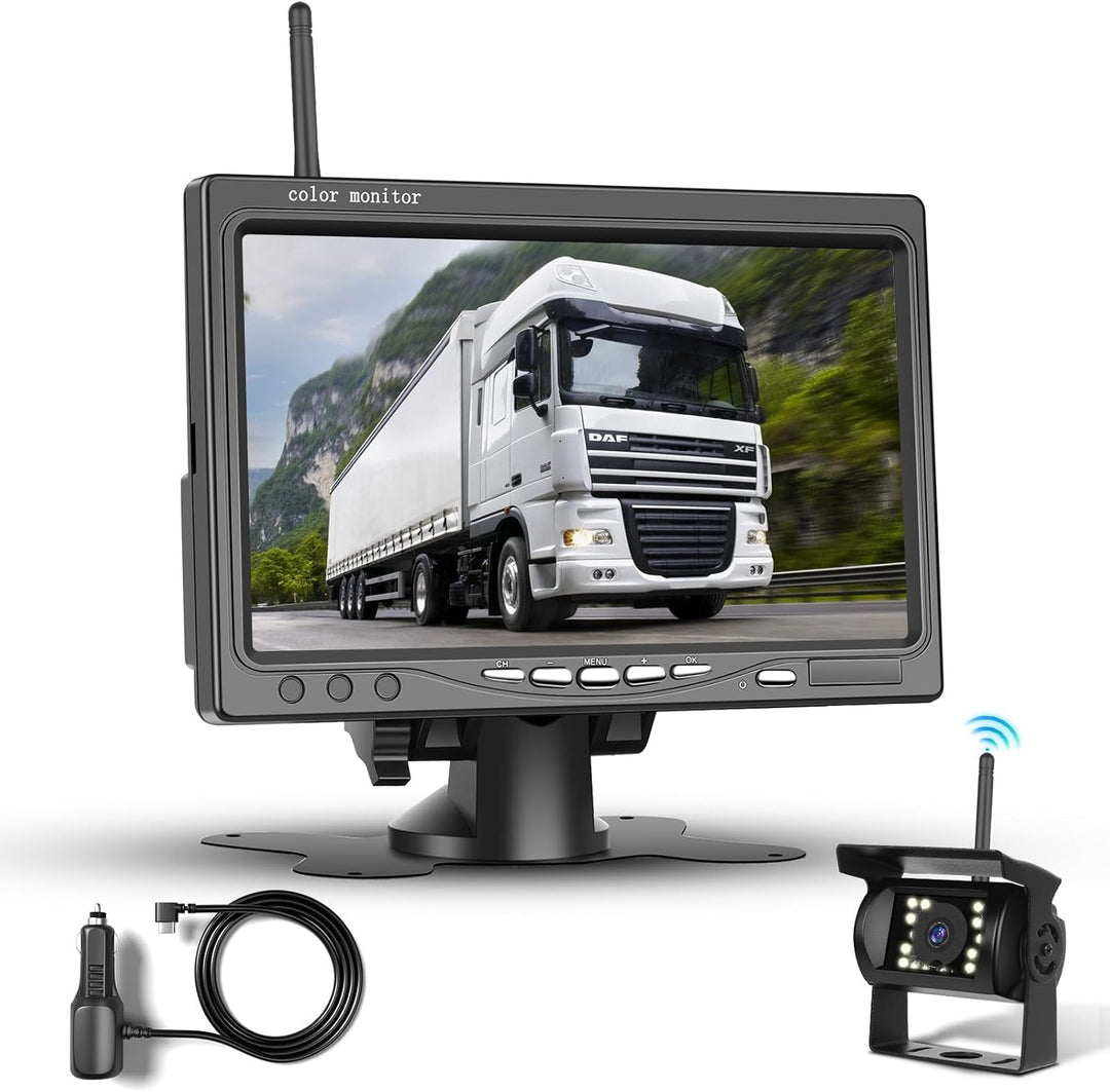 Drahtlose Rückfahrkamera, Podofo 7"HD TFT LCD Rückansicht Monitor +wasserdichte Rückfahrkamera Für L