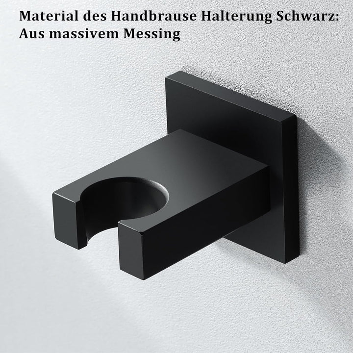 Handbrause Halterung Schwarz Messing Duschkopf Halterung Wandhalterung Duschhalterung Quadratisch Du