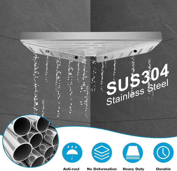Duschablage Eckablage 304 Edelstahl ohne Bohren Duschkorb Shampoo Halter Wandmontage für Badezimmer