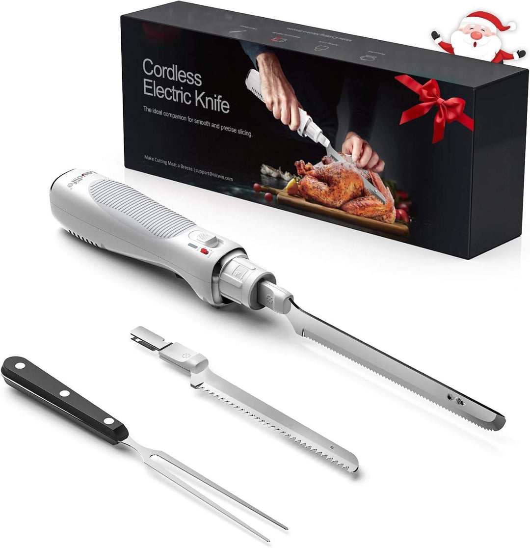 Keenstone Elektrisches Messer Kabelloses, Sägeklingenmesser für Truthahn, Fleisch, Fischfilet &amp; Brot