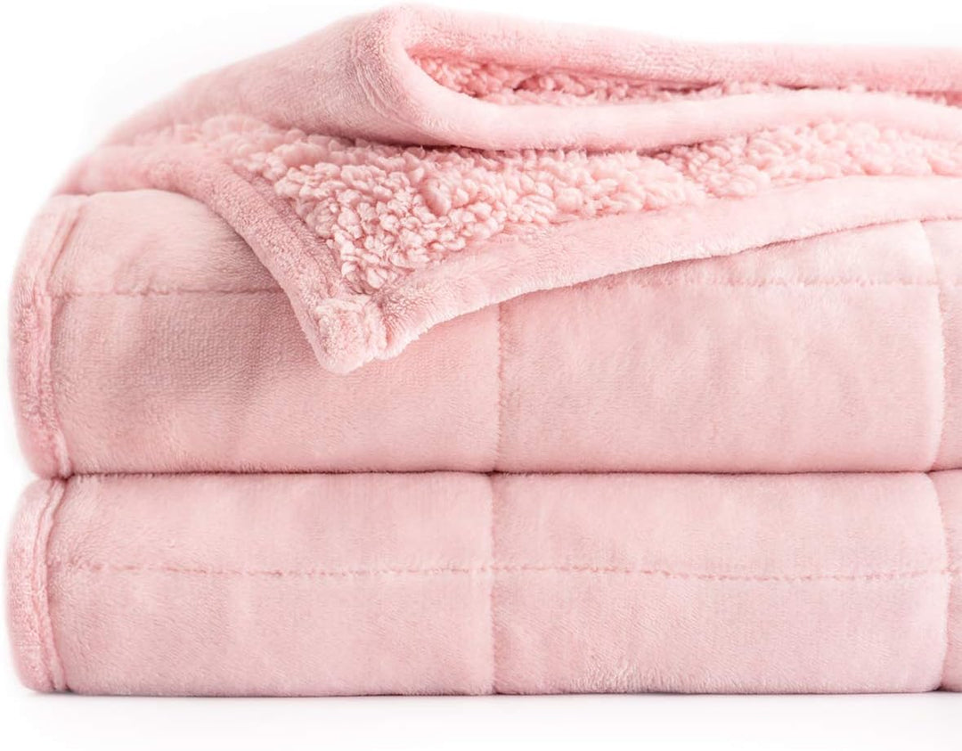Sivio Gewichtsdecke für Erwachsene, 7 kg, schwere Sherpa-Decke mit weichem Flanell, wendbar, Queen-S