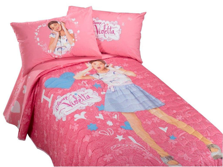 Disney Caleffi Tagesdecke Frühling Einzelbett Fuchsia aus Baumwolle - 48397