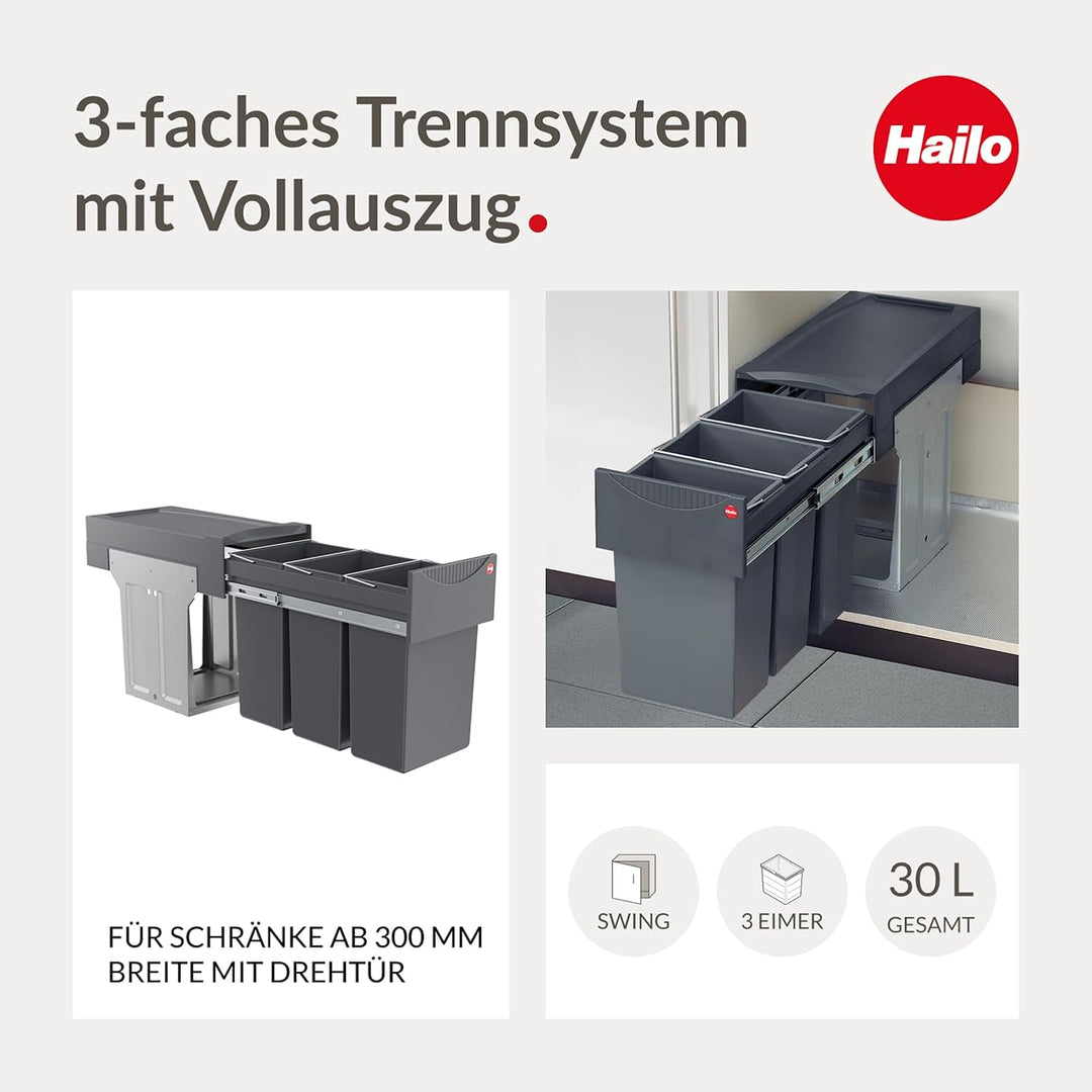 Hailo TZ Swing 30.3/30 Terzett 3666-13 Abfallsammler an 30 cm