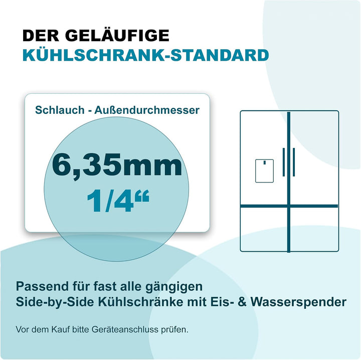 FILTROTECH 10m Wasserzulaufleitung Anschluss-Set für Kühlschrank Wasserfilter Schlauch 1/4"