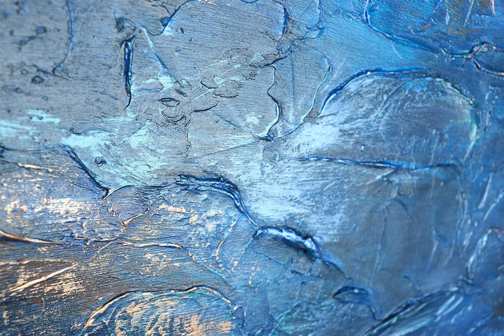 YS-Art Abstrakt Acryl Gemälde auf Leinwand Marine II handgemalt Wandbilder Wohnzimmer modern Wohndek