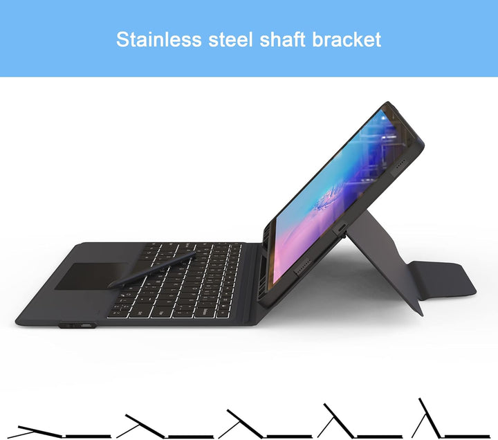 ROOFEI Folio Tastatur Hülle für Samsung Galaxy Tab S7 FE /S8 Plus/S7 Plus 12,4 Zoll - Kabellose Deut
