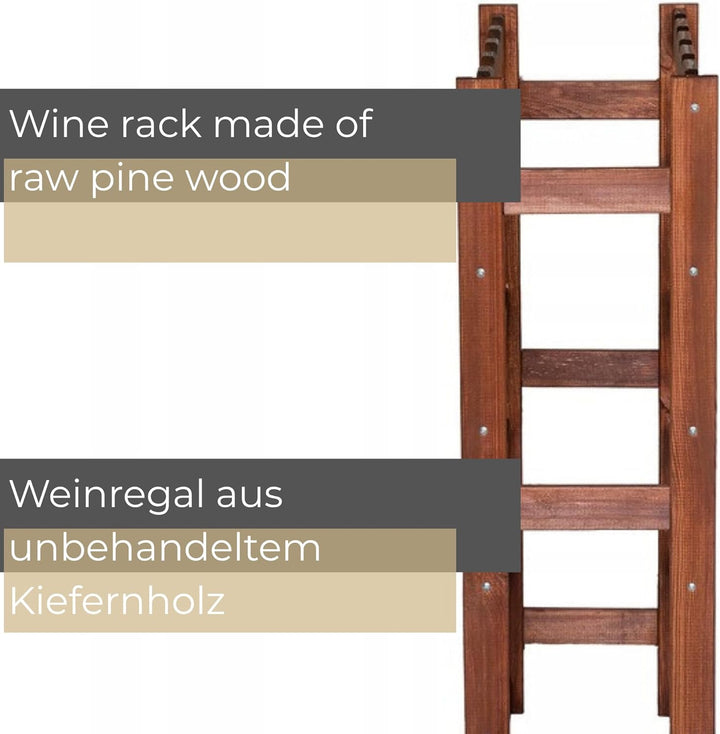 Weinregal Holz 30 Flaschen Braun 53x86x25 cm Wine Rack Regal Flaschenregal Weinflaschenregal Getränk