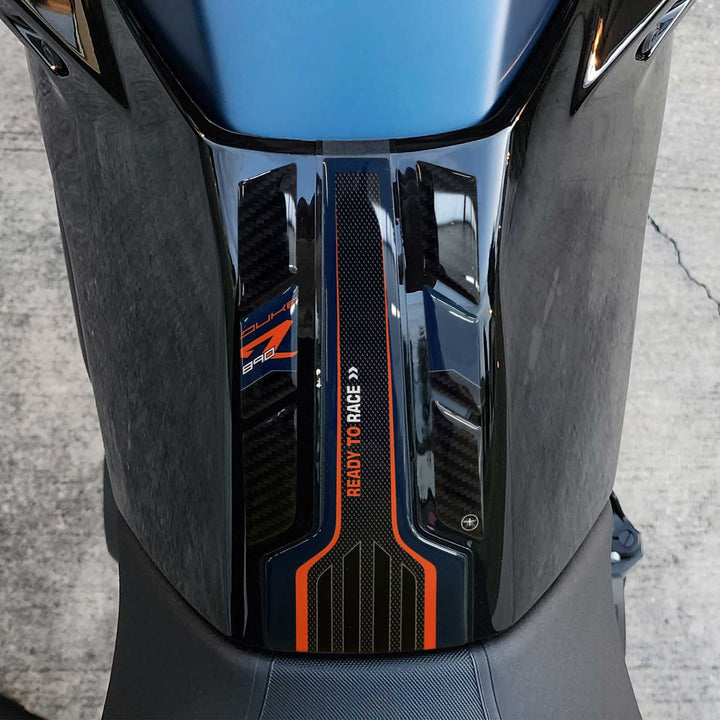 LABELBIKE 3D Aufkleber Motorrad Tankpad kompatibel mit KTM | 890 Duke R 2022-2023 Atlantikblau, Harz