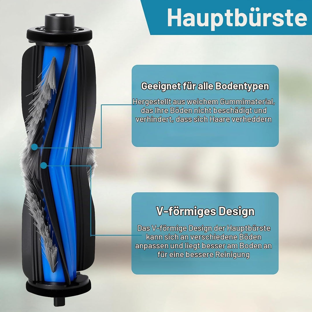 Zubehörset für ECOVACS DEEBOT MINI Saugroboter Ersatzteile, 1 Hauptbürste, 4 Seitenbürsten, 4 Filter