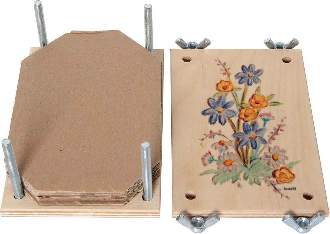 Bartl 111370 Blumenpresse aus Holz 15 cm x 10 cm bunt Top Qualität. Made in Germany. 15x10cm, 15x10c