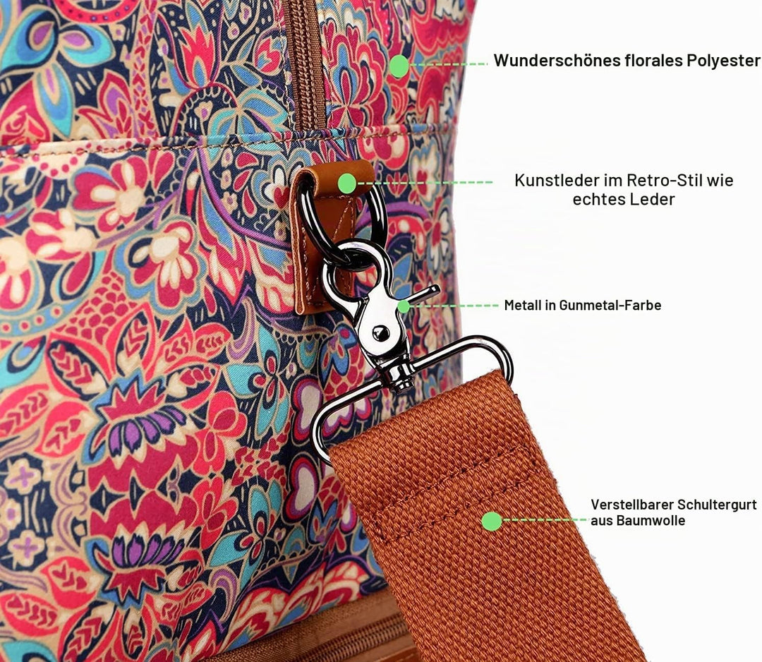 Travel Duffel Weekender Reisetasche Handgepäck Wochenendtasche mit Schuhfach für Damen HB-10 (HS), H