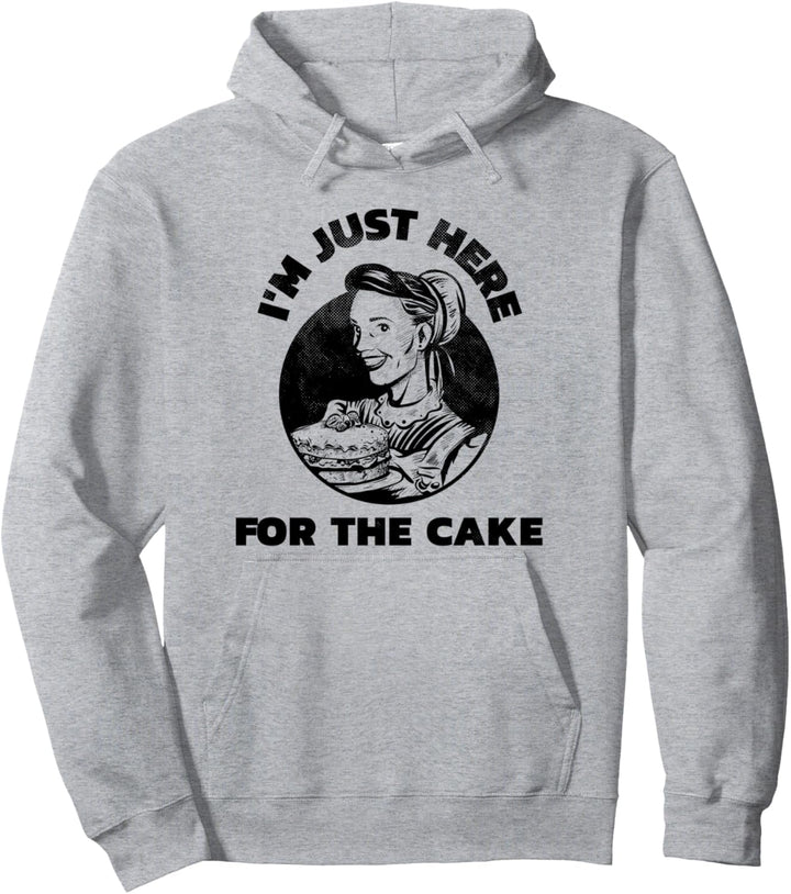 Ich bin nur wegen des Kuchens hier - Lustiger Kuchen Pullover Hoodie