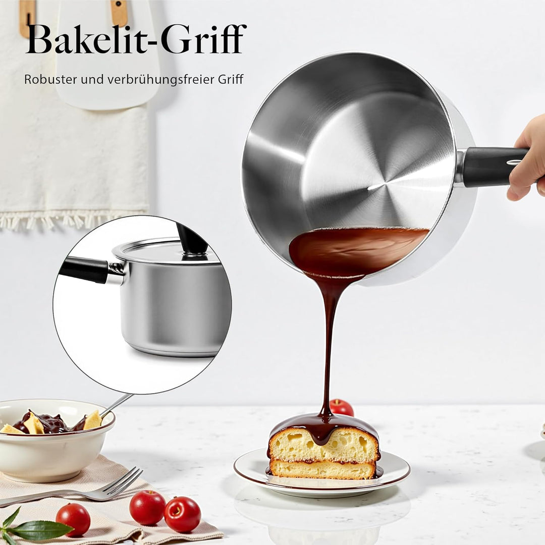 Topfset 6-Teilig Kochtopfset Induktion Töpfe Kochtopf Pfannenset Edelstahl Cookware Set Mit Deckel V