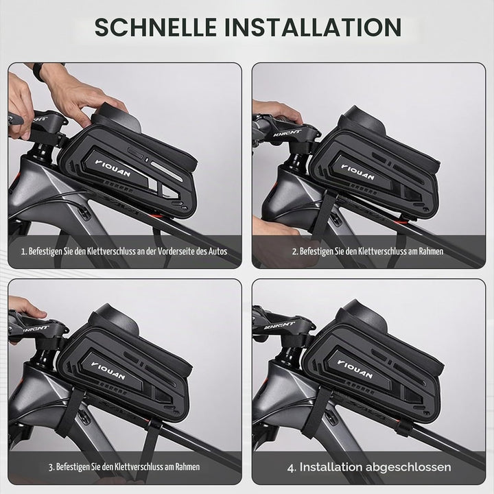 Fahrradtasche Rahmen, Wasserdicht Handytasche Fahrrad, Handy Oberrohrtasche mit TPU Sensitivem Touch