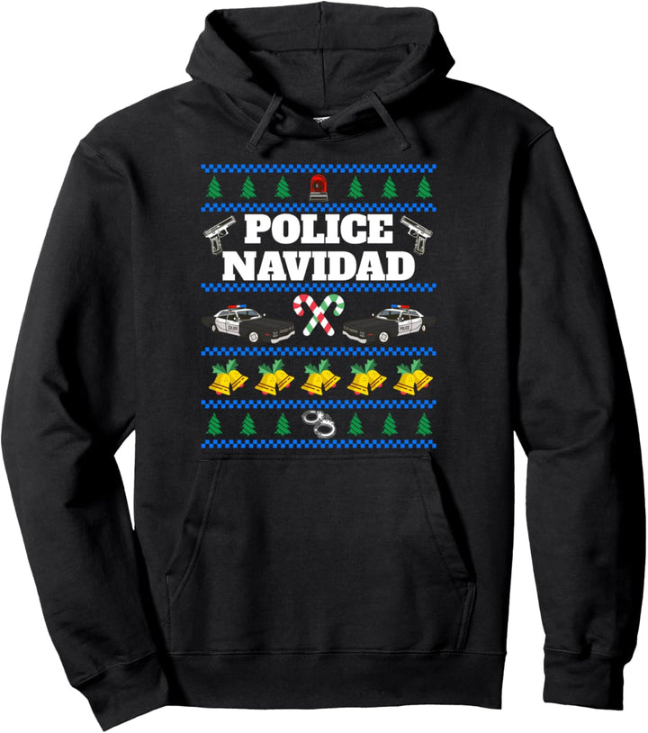 Police Navidad Ugly Christmas Sweater Pullover Hoodie