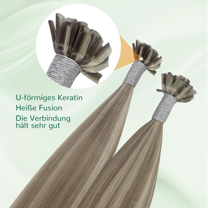 Easyouth Bonding Extensions Echthaar Braun Blond Extensions Bondings Echthaar Hellbraun Highlight Pl