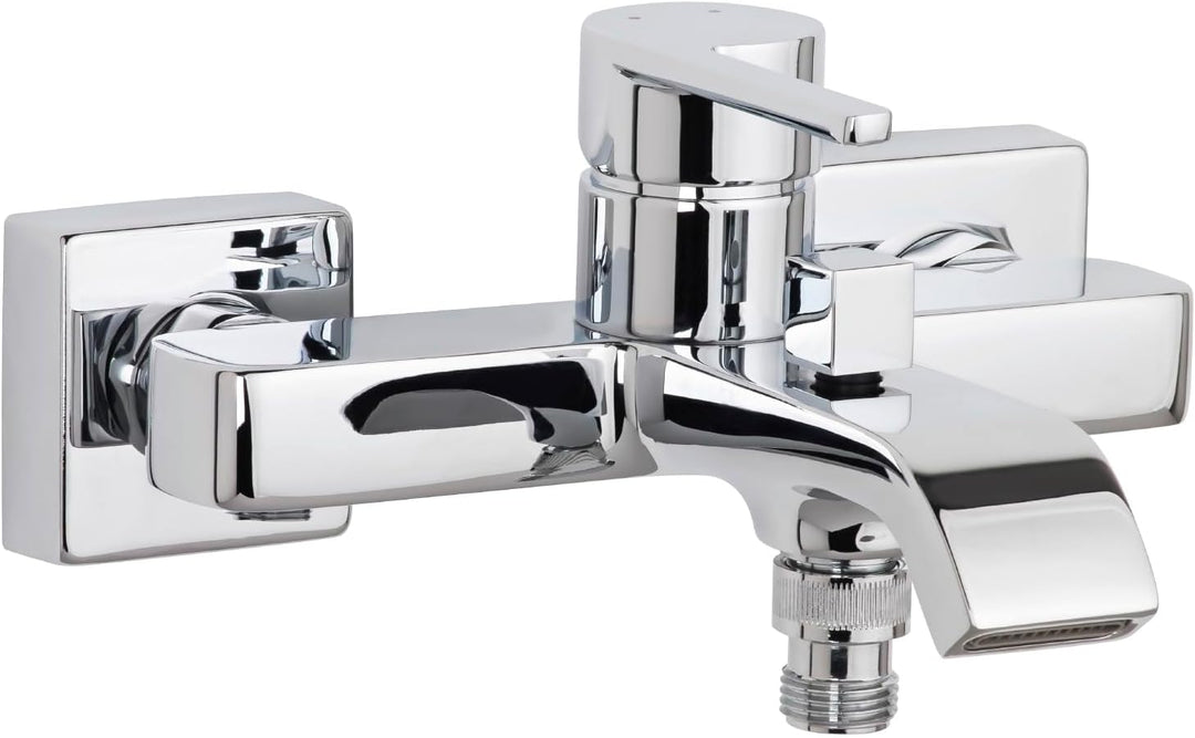 aquaSu® Moderne Wannenarmatur Tura mit Umsteller, Typ 1/2 '' Brauseabgang unten, Wandbefestigung, St
