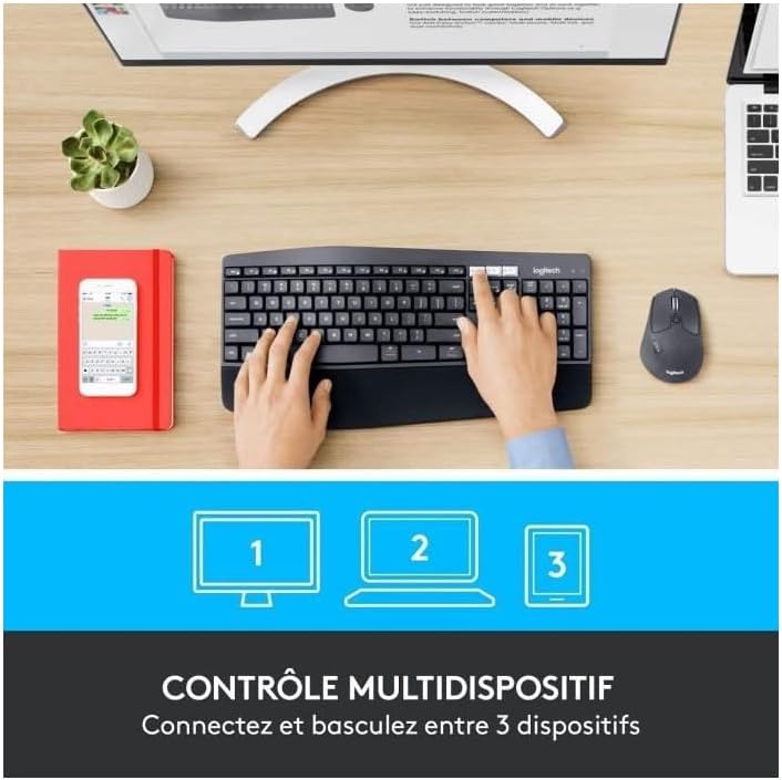 Logitech MK850 Performance Kabelloses Tastatur-Maus-Set, Bluetooth & 2.4 GHz Verbindung via USB-Empf