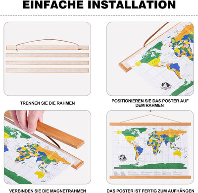 Benjia Posterleiste Posterschiene Posterleisten, Magnet Magnetische Holz Poster Aufhänger Halter Rah