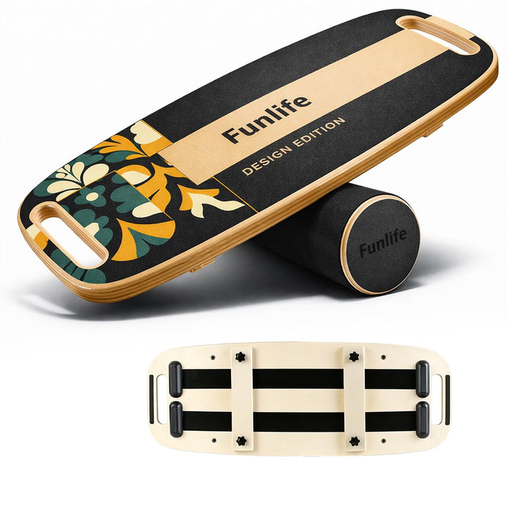 FunLife Balance Board aus Holz – Stabiler Gleichgewichtstrainer für Core Training, Fitness & Balance