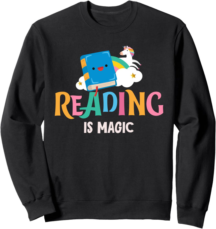 Cute Reader Reading is Magic Book Lovers Gift Sweatshirt
