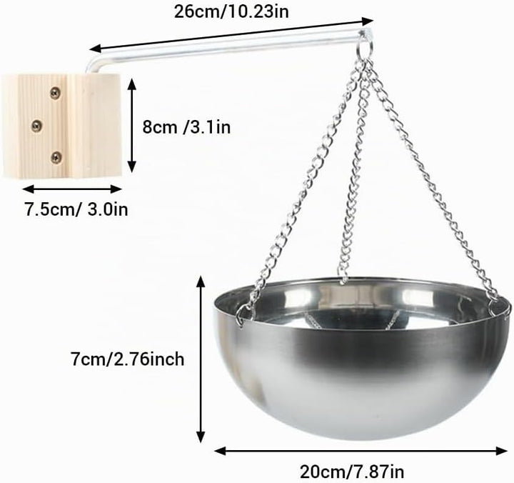 20cm Sauna-Aromaschale Edelstahl-Sauna-Aromaschale Rund | Ätherisches Öl Schale Wandhalterung mit ve