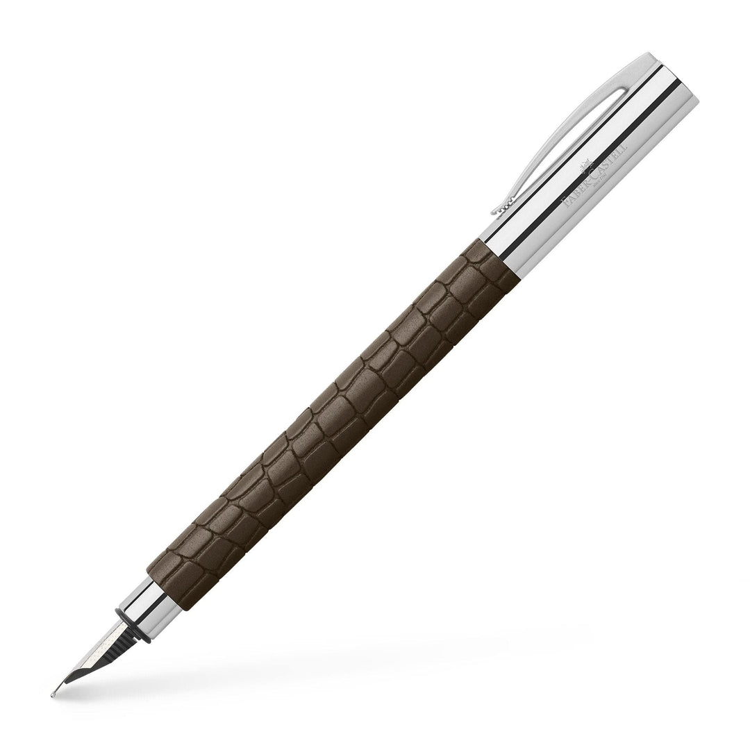 Faber-Castell 146051 - Füller Ambition, Feder F, 3D Croco braun FEDER: F, FEDER: F