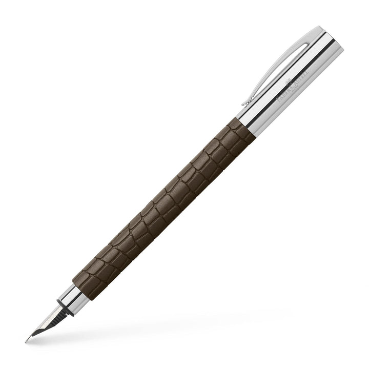 Faber-Castell 146051 - Füller Ambition, Feder F, 3D Croco braun FEDER: F, FEDER: F