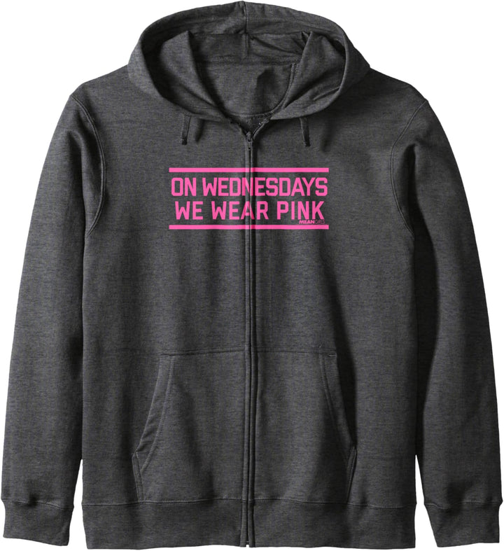Mean Girls Pink Text On Wednesdays Kapuzenjacke