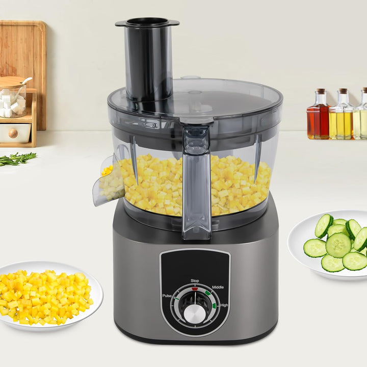 Gemüsewürfelmaschine, 600W Küchenmaschine Gemüsewürfler Obstschneider Würfelschneider Zerkleinerer m