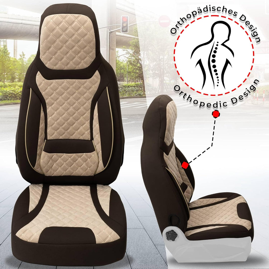 BREMER SITZBEZÜGE Mass Sitzbezüge Schonbezüge für Mercedes B-Klasse W246 T2 T2 - Braun/Beige B-Klass