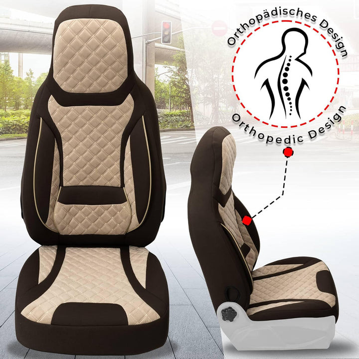 BREMER SITZBEZÜGE Mass Sitzbezüge Schonbezüge für Mercedes B-Klasse W246 T2 T2 - Braun/Beige B-Klass