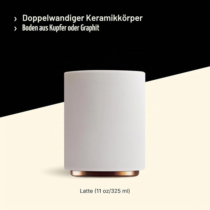 Fellow Doppelwandige Milchkunst-Keramikbecher Latte (11 Unzen) Mattes Weiss, Latte (11 Unzen) Mattes
