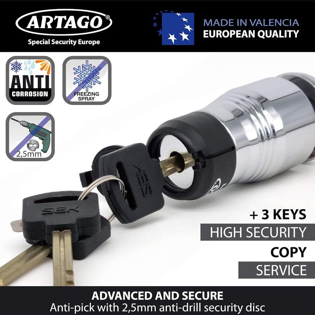 Artago 562-I Bremsscheibenschloss, Hochwertig + Transport Halterung als Geschenk