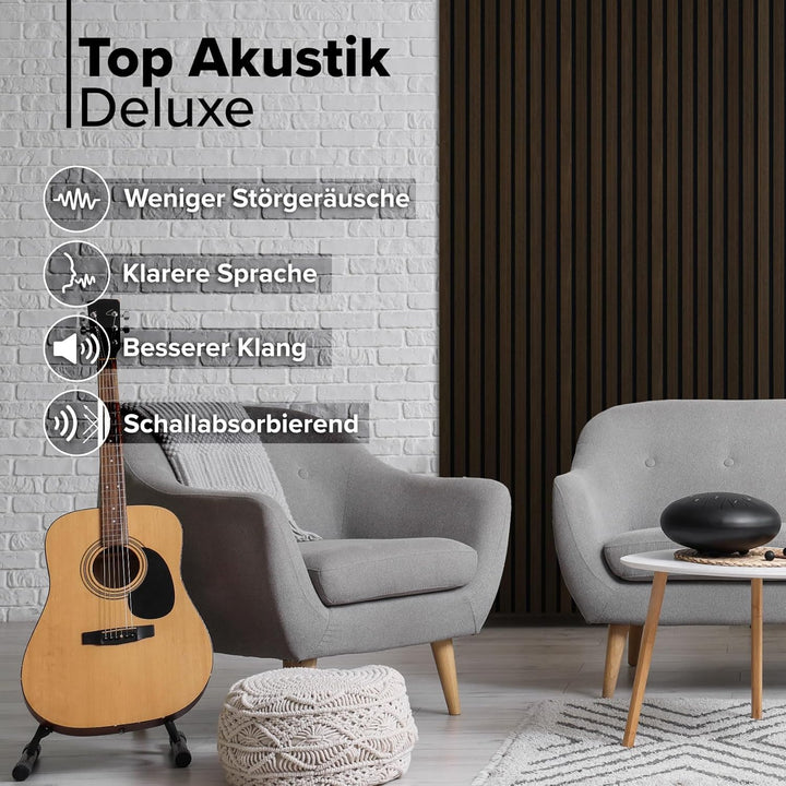 HEXIM Akustikpaneele 280x30cm Holz Grande - XXL Wandpaneele Platten Lamellen Holzpaneele Echtholzfur