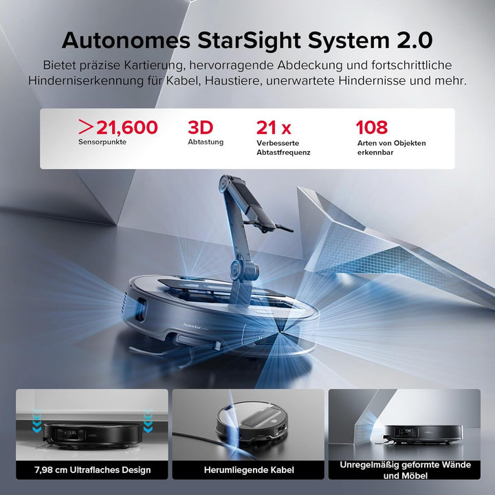 roborock Saros Z70 Saugroboter mit Wischfunktion, OmniGrip Arm, KI-gestützt, 22.000 Pa Saugkraft, 7.