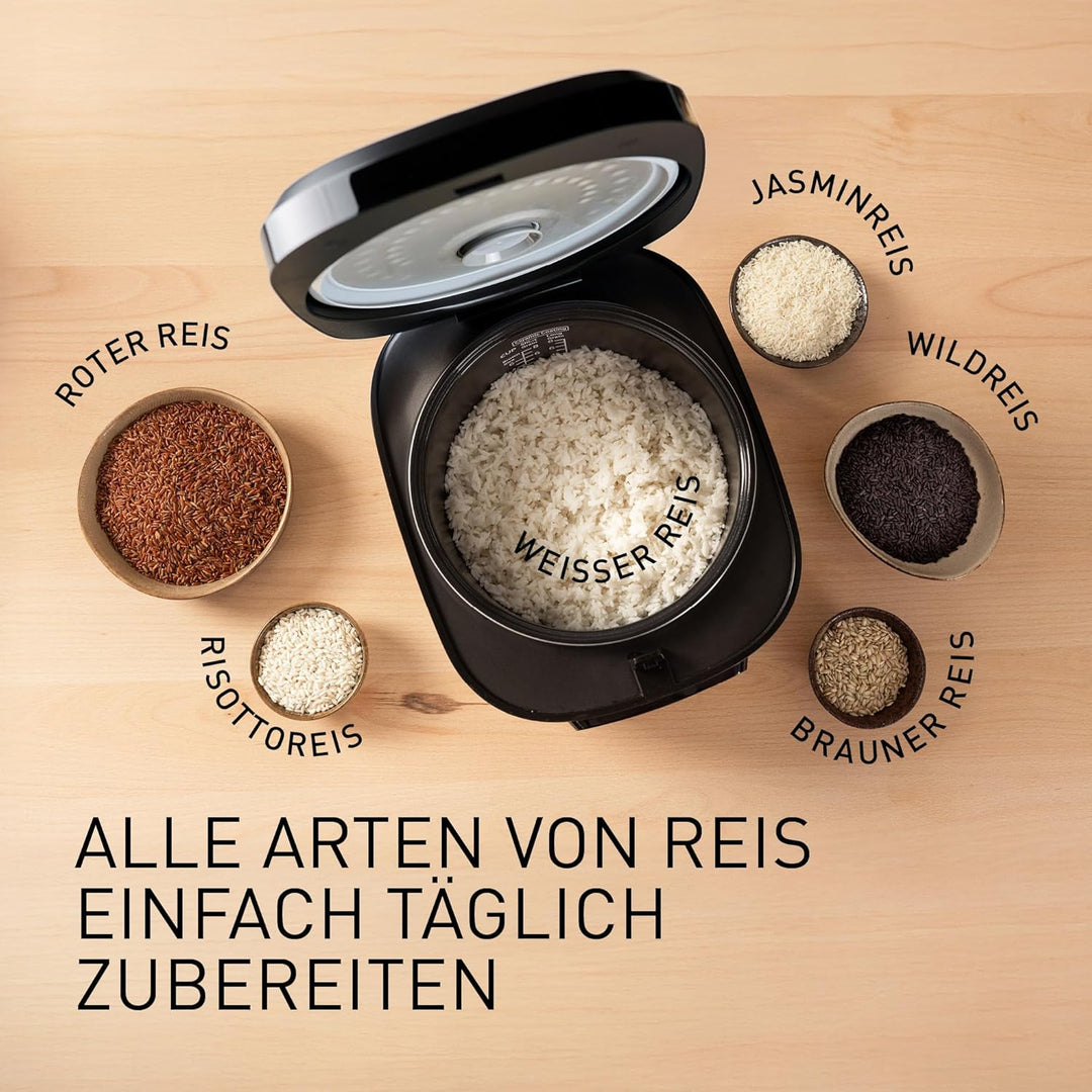 Panasonic SR-DA152KXE Automatischer Reiskocher mit Dampfgarer, Fuzzy-Logik, Wasserverhältnisanzeige,