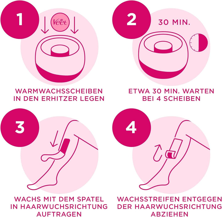 Veet Spawax elektrisches Warmwachs Set - Langanhaltende Haarentfernung mit Warmwachs - 1x Warmwachs-