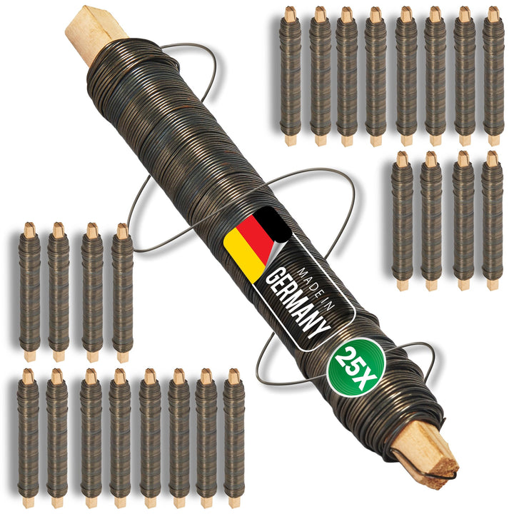 Novatool 25x Wickeldraht I geglüht I 0,65 mm I Draht zum Basteln I Basteldraht Floristendraht Blumen