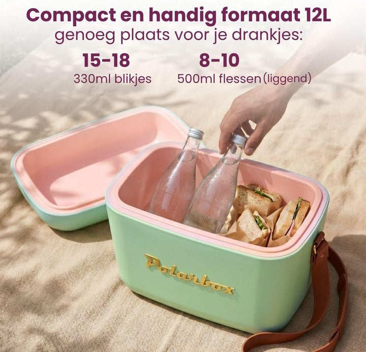 Polarbox 12 Liter Classic Kühlbox Oliv - Grün | Eisbox für Strand, Picknick & Party | Umwandelbarer