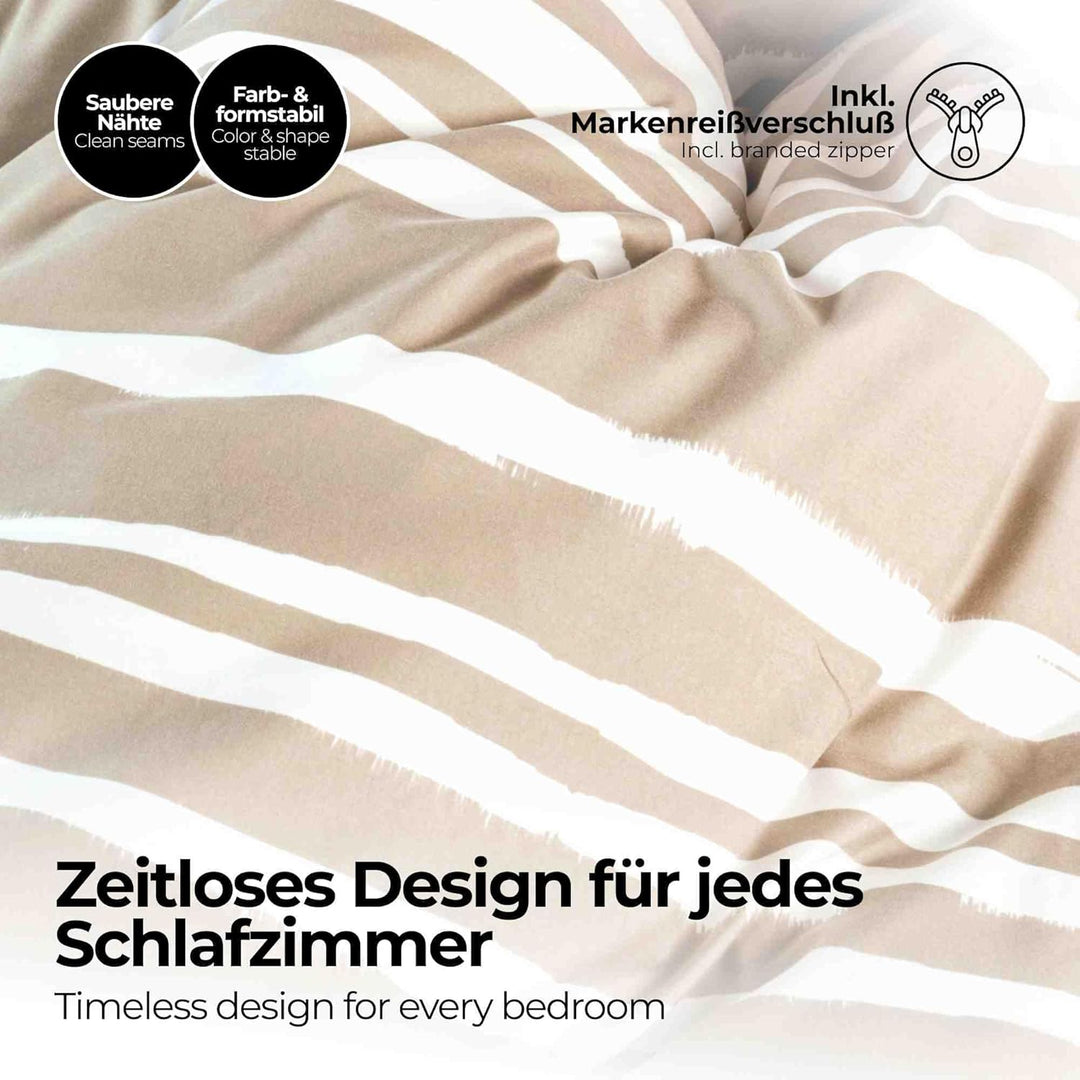 etérea Microfaser Bettwäsche 200x220 cm + 2Stk 80x80 cm - Ganzjahres Bettwäsche Bettbezug Carola Ges