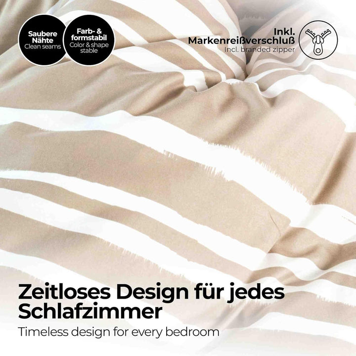 etérea Microfaser Bettwäsche 200x220 cm + 2Stk 80x80 cm - Ganzjahres Bettwäsche Bettbezug Carola Ges