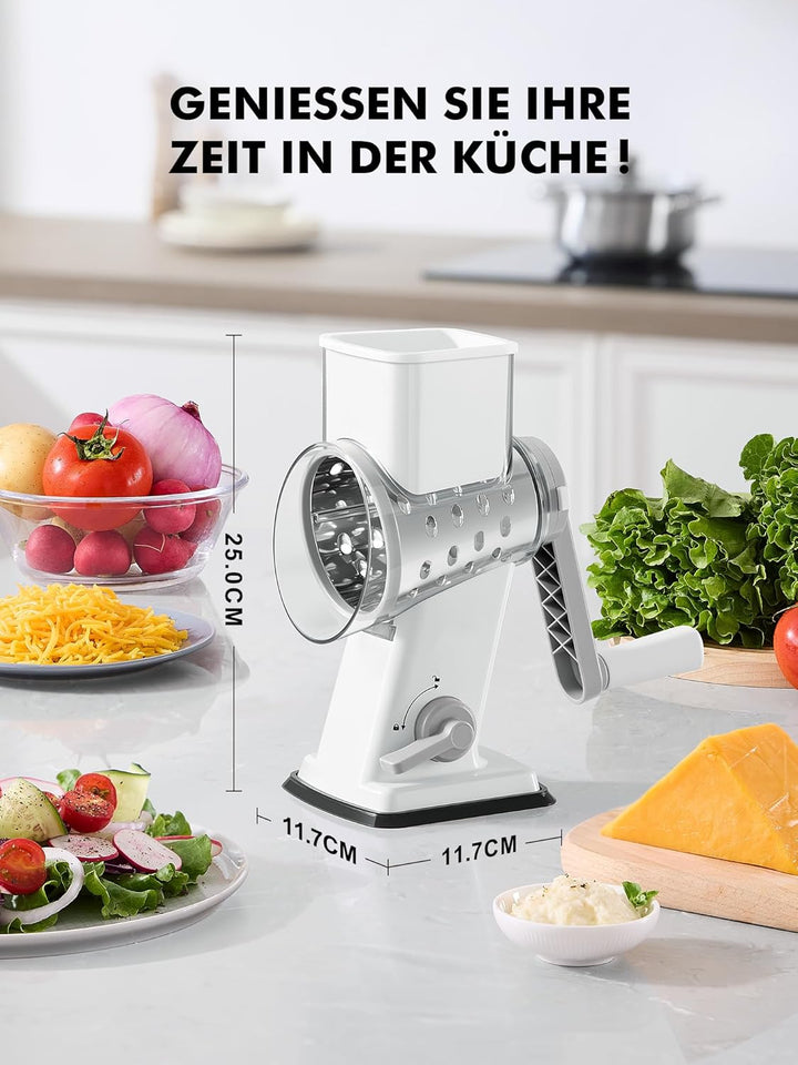 GDL Käsereibe, 4-in-1 Gemüsereibe, Küchenreibe für Käse, Gurke, Karotte und Andere Zutaten, Reibe fü